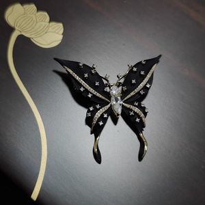 Black & White Butterfly Crystal Brooch | Handmade Jewelry Lapel Pin Clip #1286A